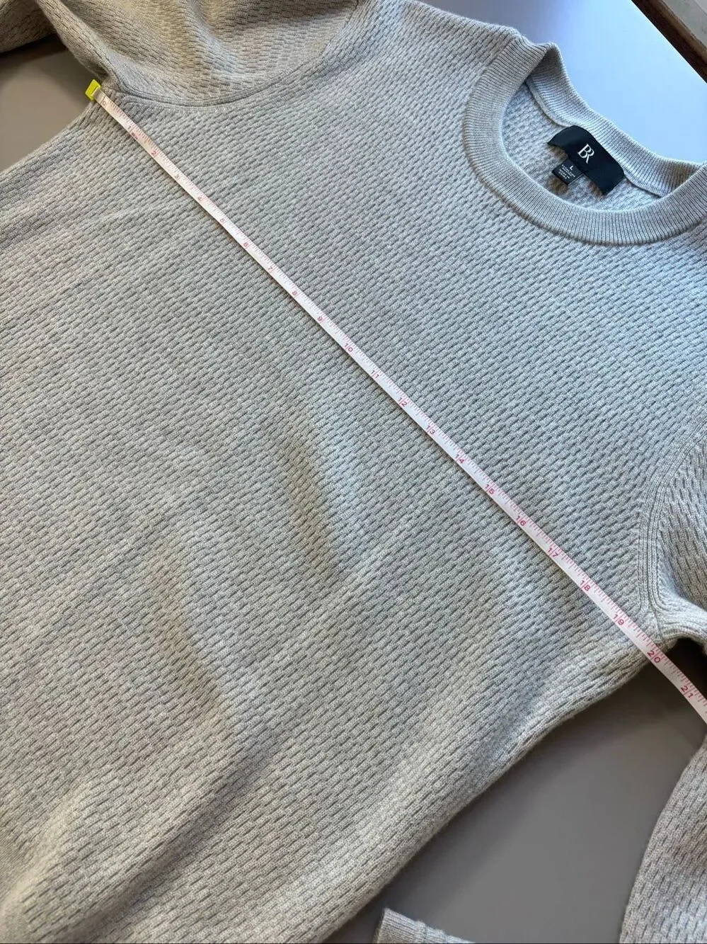 Banana Republic Merino Thermal-Knit crew neck pullover Sweater gray men’s large